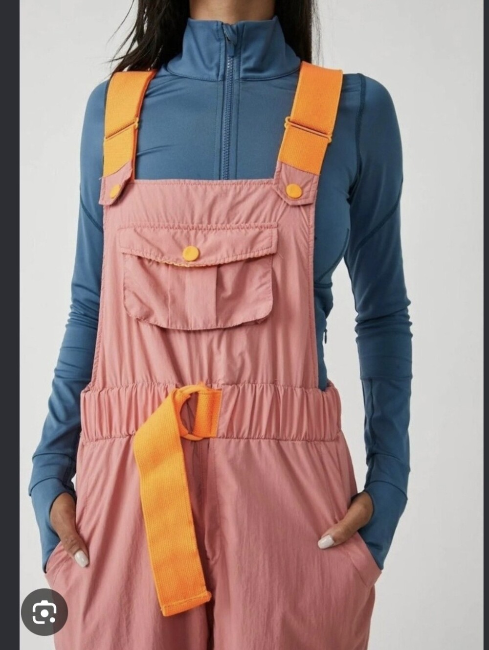 FP Movement by Free People Dusty Rose Jumpsuit Overalls with Orange Accents